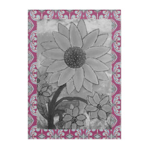 Sunflower Polkadot Center Acrylic Print