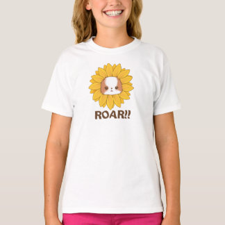 Sunflower Pomchi Puppy Lion Roaring Cute Kawaii  T T-Shirt