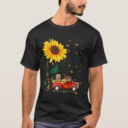 Sunflower Pomeranian head T_Shirt