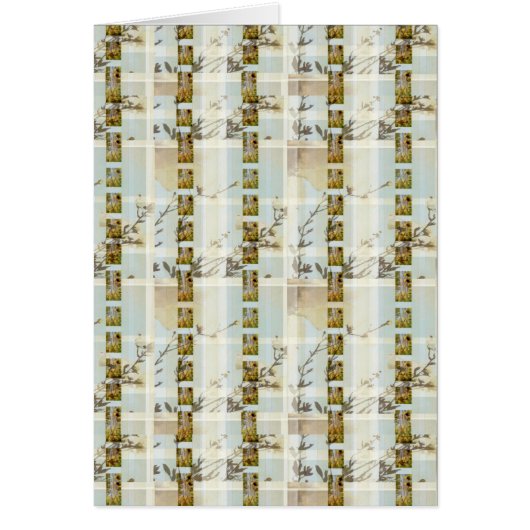 Sunflower Poppy Floralplaid Giftcard (Front)