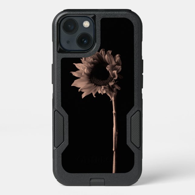 Sunflower Portrait - Sepia Fine Art Photograph Otterbox iPhone Case (Back)