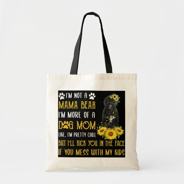 Sunflower Portuguese Water Dog Mom Mothers Day Tote Bag (Front)