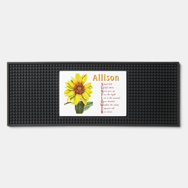 Sunflower Positive Encouragement Bar Mat (Front)