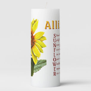 Sunflower Positive Encouragement Pillar Candle