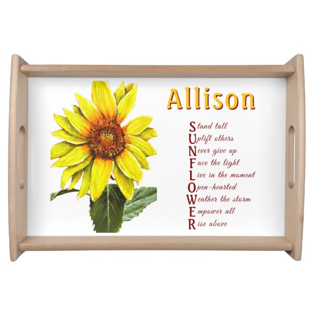 Sunflower Positive Encouragement Serving Tray (Front)