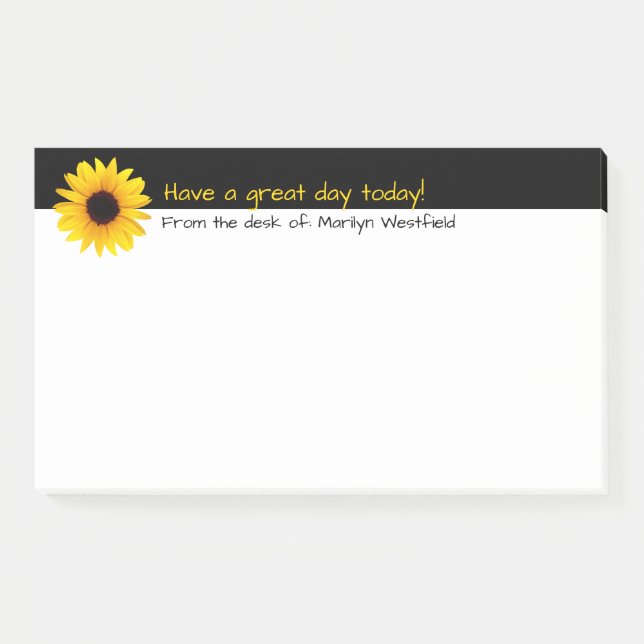 Sunflower Positive Message Post-it Notes (Front)