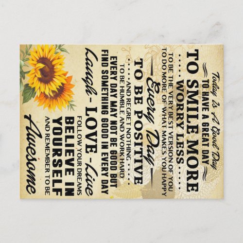 Sunflower Poster_ Perfect Gift Ideas For Birthday Announcement Postcard