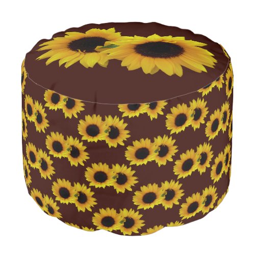 Sunflower Pouf Ottoman Sunfower Pillow Footstool