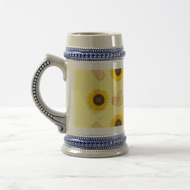 sunflower power beer stein (Left)