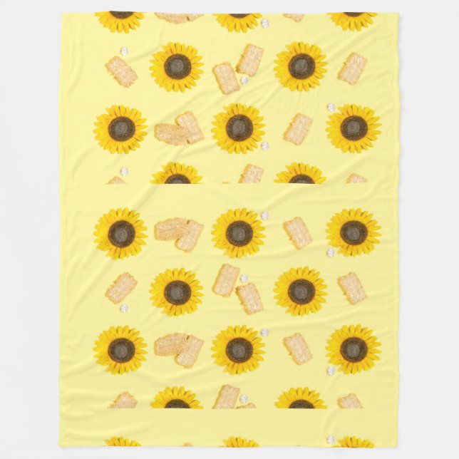 sunflower power fleece blanket (Front)