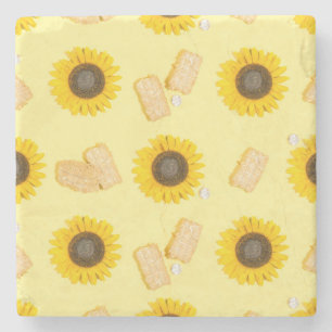 sunflower power stone coaster