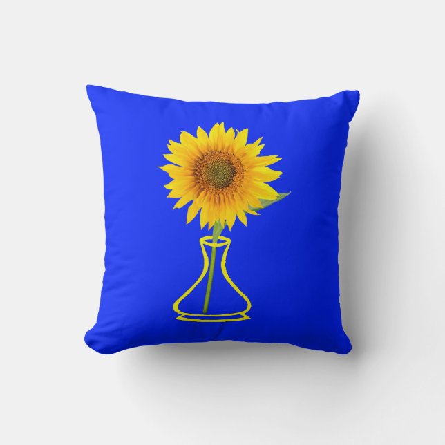 Sunflower Power, Summer Time Sunshine Throw Pillow (Front)