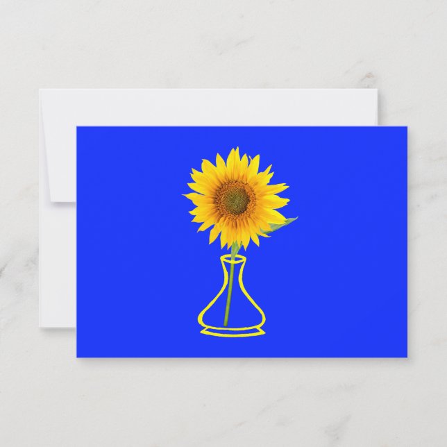 Sunflower Power Sunflower and Vase Thank You Card (Front)