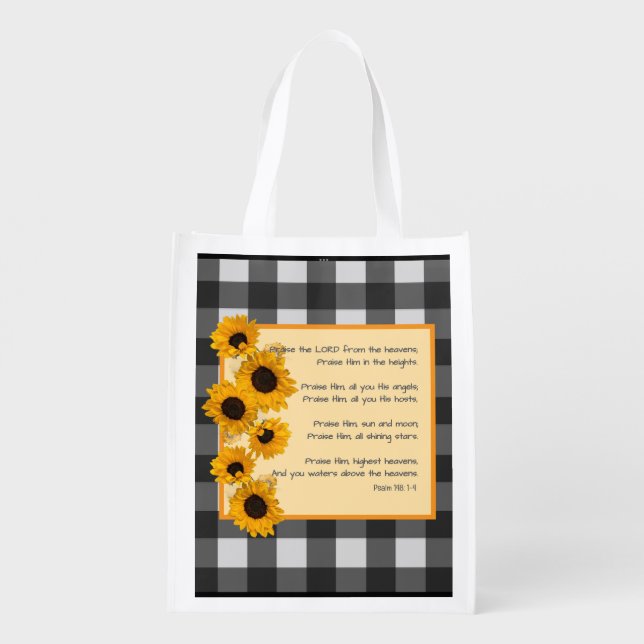 Sunflower Praise Reusable Tote (Back)