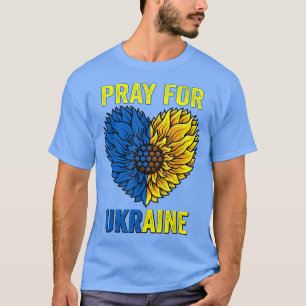 Sunflower Pray for Ukraine Flag Stand With Ukraine T-Shirt