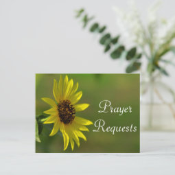 Sunflower Prayer Request Card | Zazzle