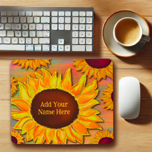 Sunflower Pretty Yellow Inspirivity Mousepad