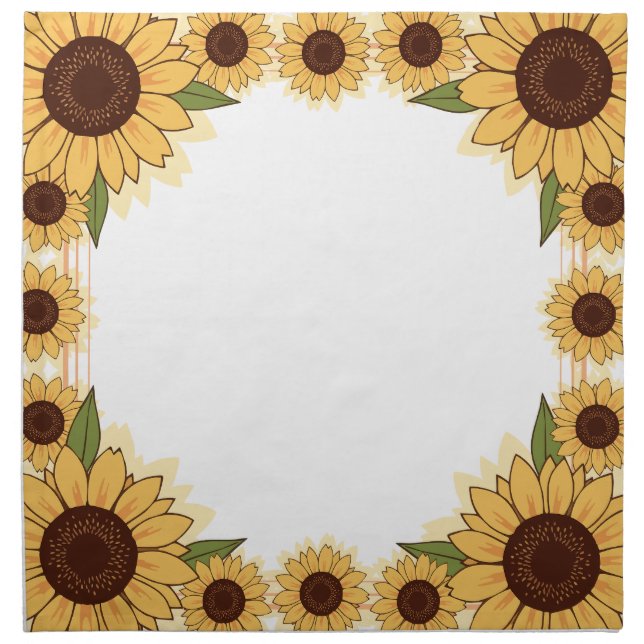 Sunflower Print Cloth Napkin (Front)