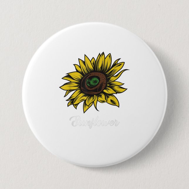 Sunflower Print Great Summer Gift For Sunflo Button (Front)