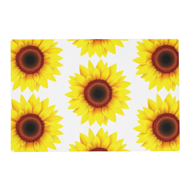 Sunflower Print Paper Placemat (Front)