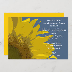 Sunflower Print Wedding Rehearsal Dinner Invite