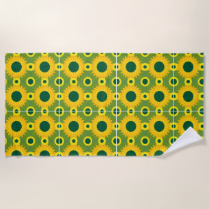 sunflower printed Beach Towel