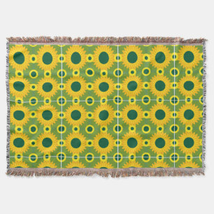 sunflower printed throw blanket