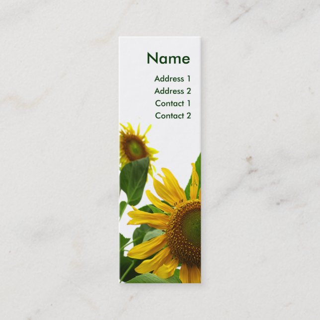 Sunflower Profile Card (Front)