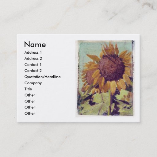 Customizable Sunflower profile card business card template