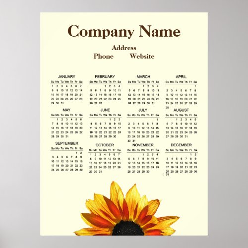 Sunflower Promotional Company 2023 Calendar Poster