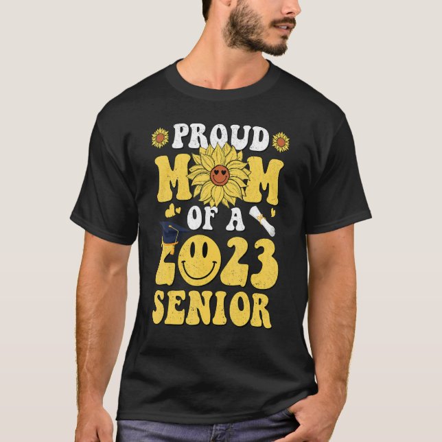 Sunflower Proud Mom Of A 2023 Hippie Graduation Se T-Shirt (Front)