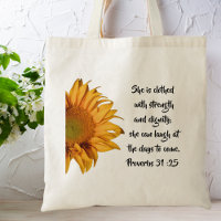Sunflower Proverbs 31:25 Bible Verse Custom