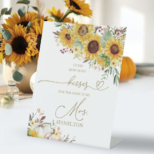Sunflower Pumpkin Autumn How Many Kisses S Pedestal Sign