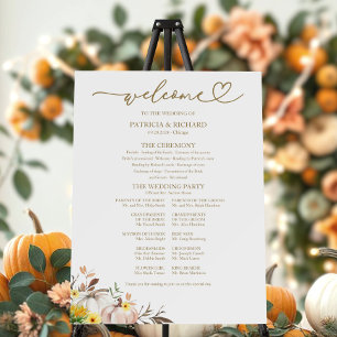 Sunflower Pumpkin Autumn Wedding Program Sign
