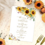 Sunflower Pumpkin Burgundy Wedding Menu Card<br><div class="desc">Create an elegant and timeless fall-themed wedding suite that effortlessly reflects your style with personalized details.</div>