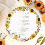 Sunflower Pumpkin Circle Wedding Menu Card<br><div class="desc">Create an elegant and timeless fall-themed wedding suite that effortlessly reflects your style with personalized details.</div>