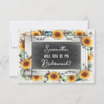 Sunflower Pumpkin Fall Bridal Party Proposal Card