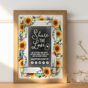 Sunflower Pumpkin Fall Wedding Hashtag Photo Sign