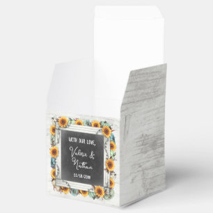 Sunflower Pumpkin Rustic Country Fall Farm Wedding Favor Boxes