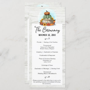Sunflower Pumpkin Rustic Country Fall Farm Wedding Program