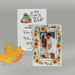 Sunflower Pumpkin Rustic Country Fall Photo Frame Save The Date at Zazzle