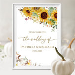 Sunflower Pumpkin Wedding Welcome Poster<br><div class="desc">Create an elegant and timeless fall-themed wedding suite that effortlessly reflects your style with personalized details. Check the collection for matching items. CUSTOMIZATION: If you need design customization,  please contact me via chat; if you need information about your order,  shipping options,  etc.,  please contact Zazzle support directly.</div>
