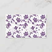Sunflower Purple Damask Floral Wedding Place Cards (Back)