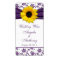 Sunflower Purple Damask Wedding Wine Bottle Labels