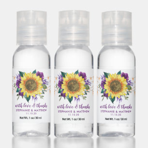 Sunflower Purple Floral Lights Wedding Hand Sanitizer