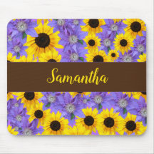 Sunflower Purple Floral Pattern Personalized 