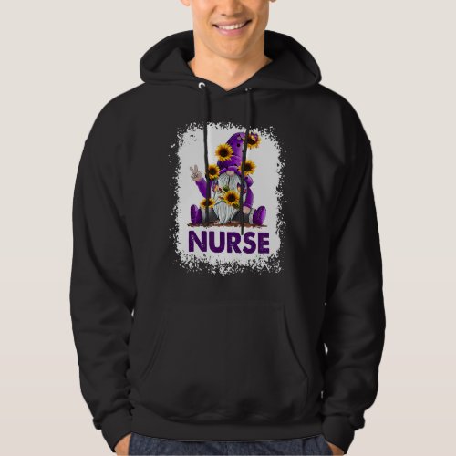 Sunflower Purple Gnome Nurse Hoodie