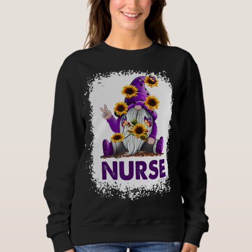 Sunflower Purple Gnome Nurse Sweatshirt