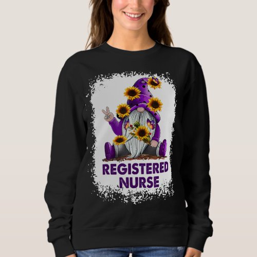 Sunflower Purple Gnome Registered Nurse Rn Sweatshirt