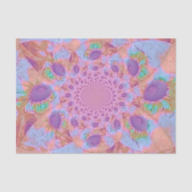 Sunflower Purple Pink Pastel Abstract Decoupage Tissue Paper